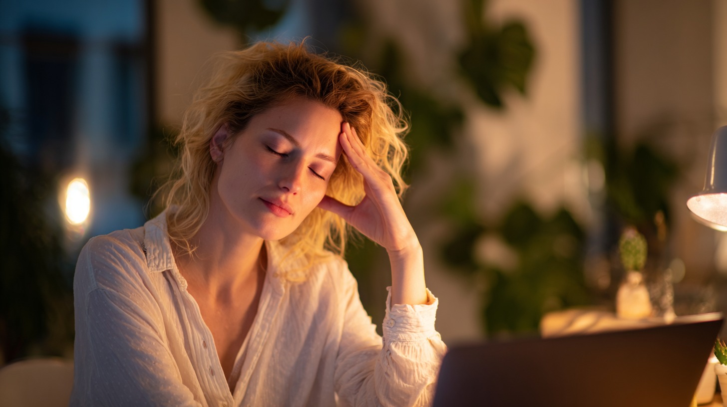 אישה סובלת ממיגרנה