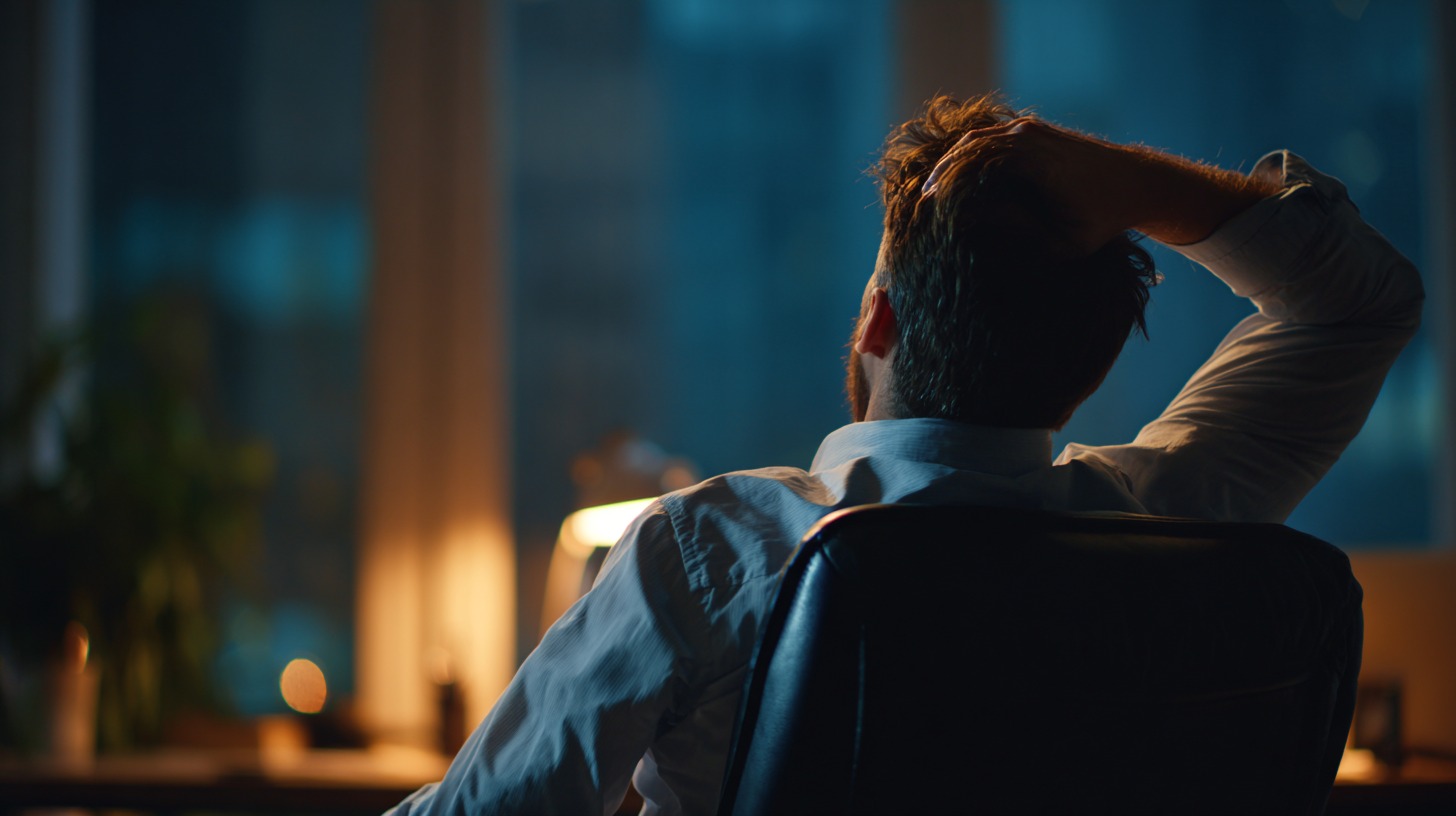 אדם מתמודד עם כאב ראש במושב רגוע